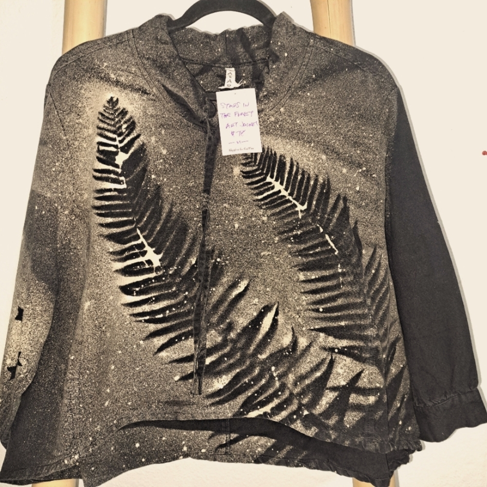 Altar Black Art Jacket with Fern Design